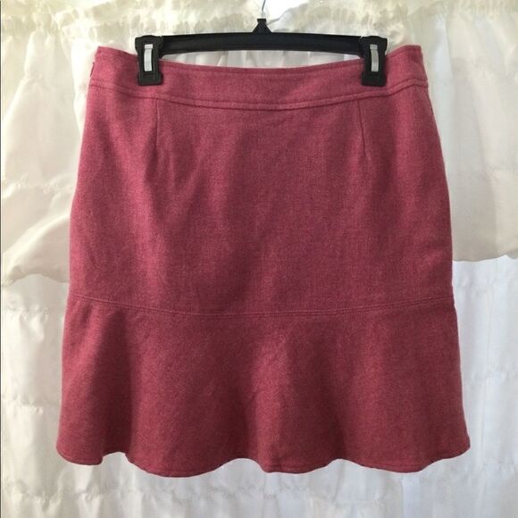 Gap Sz 6 Pink wool skirt, ruffle hem - Picture 4 of 6